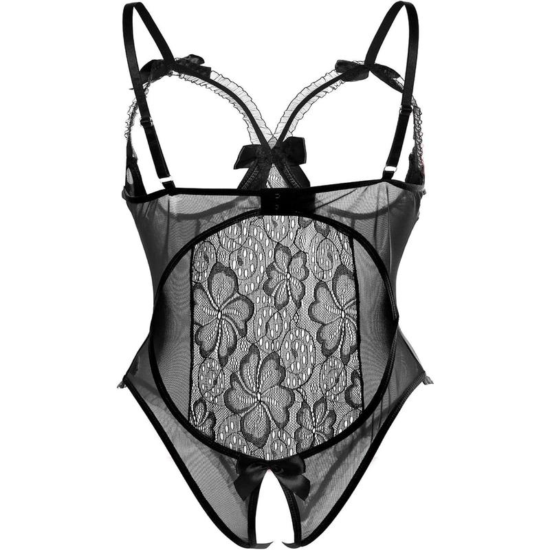 Lingerie for Women Sexy Teddy One-Piece Lace Babydoll Bodysuit Nightie Plus Size